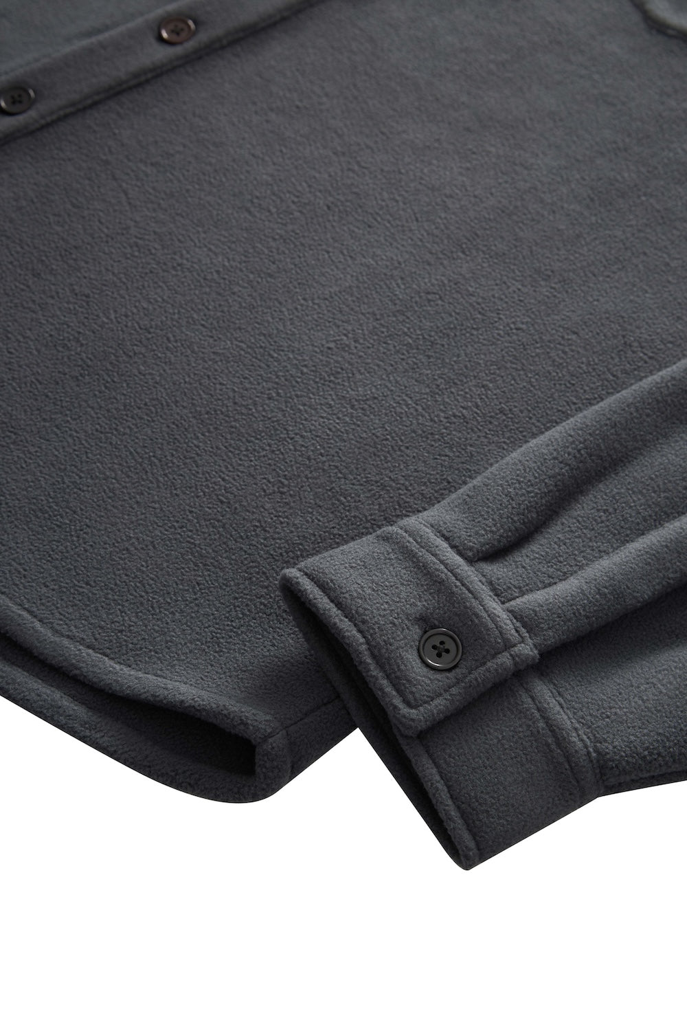 GRAND COLLECTION - Polar Fleece Button Up Overshirt "Grey"
