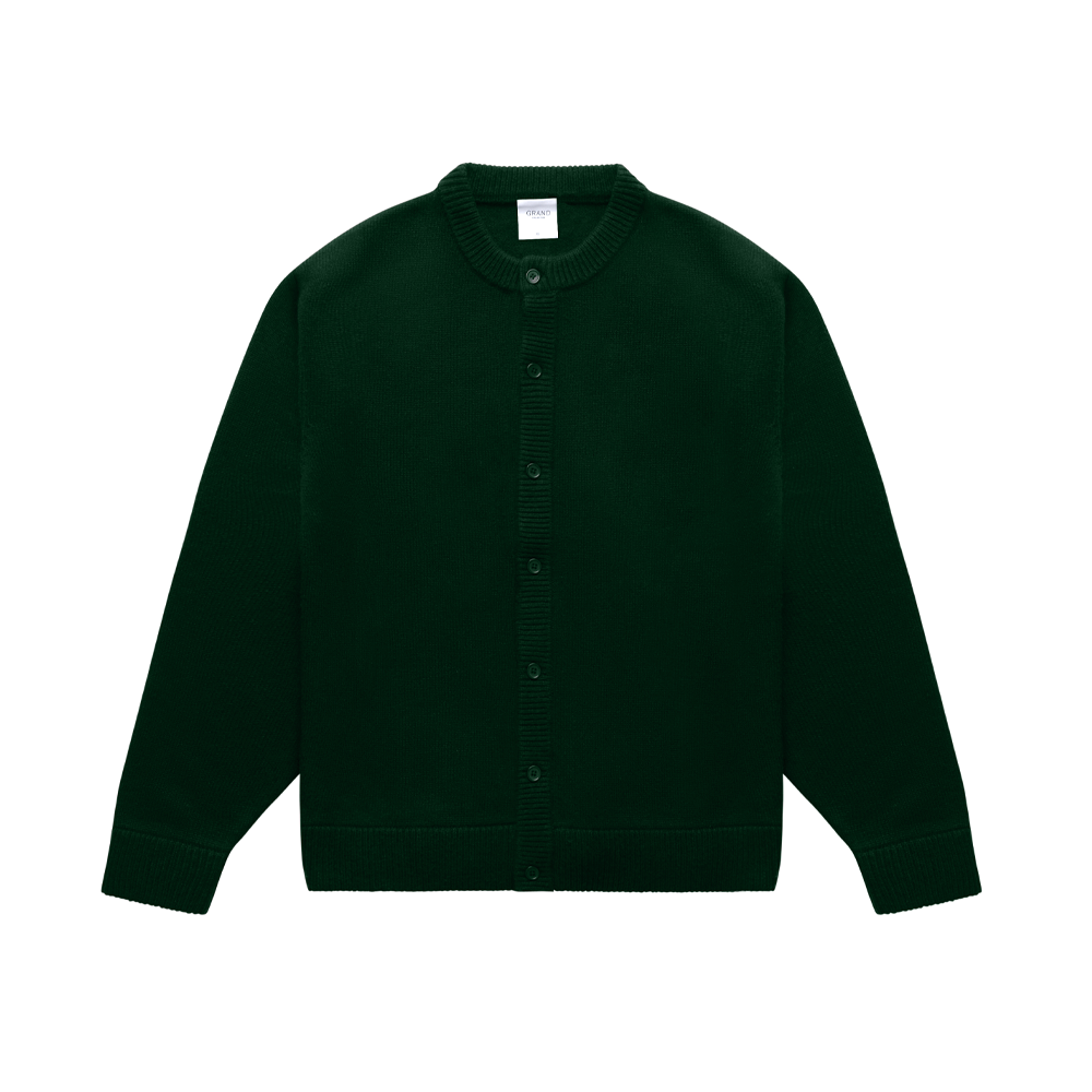 GRAND COLLECTION - Knit Button Up Sweater "Forest Green"