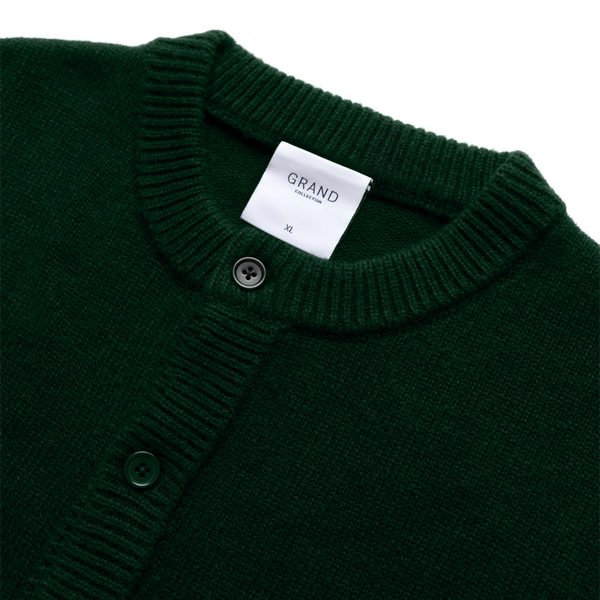 GRAND COLLECTION - Knit Button Up Sweater "Forest Green"