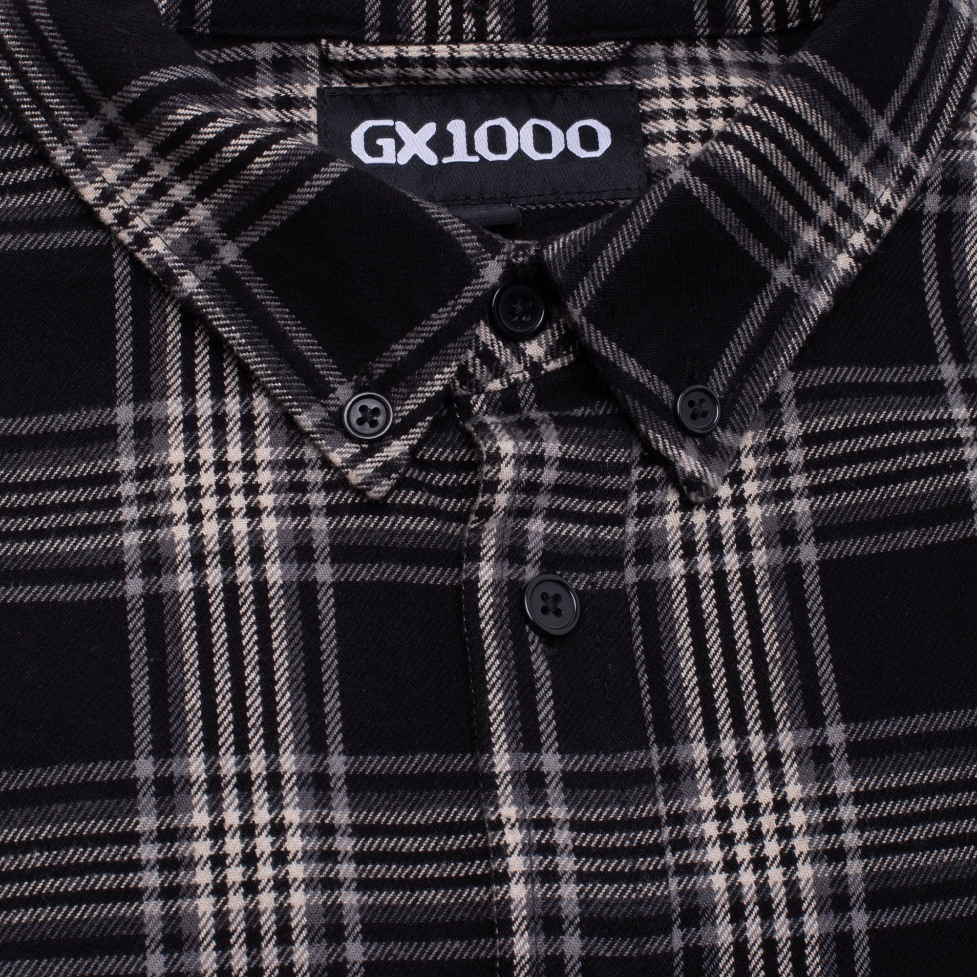 GX1000 - Plaid Long Sleeve Button Down "Black / Brown"