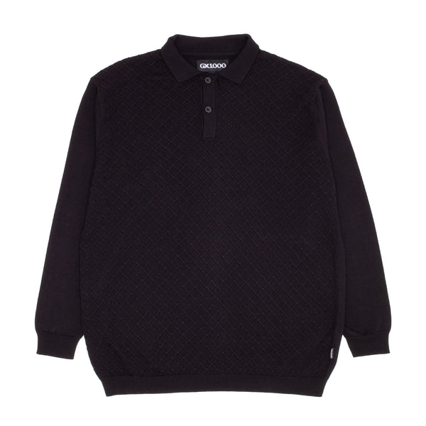GX1000 - Polo Knit Long Sleeve "Black"