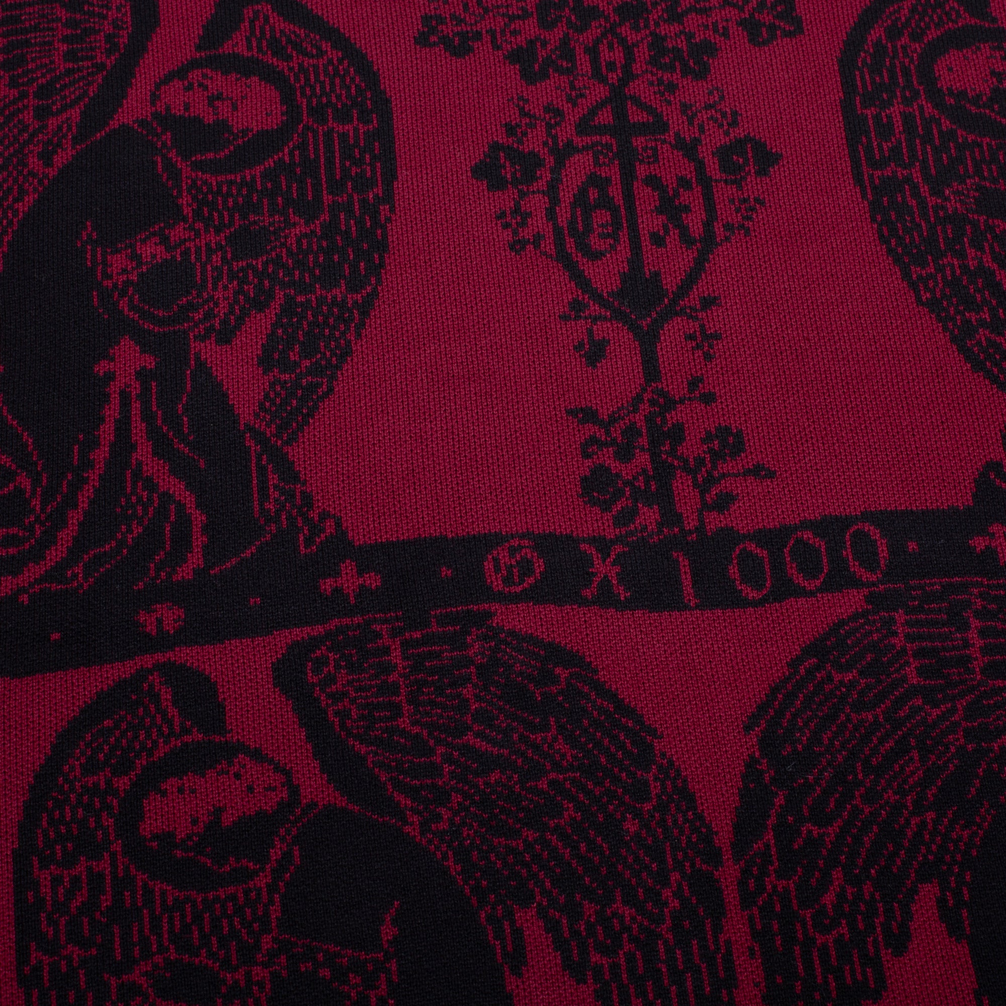 GX1000 - Jacquard Knit Angel Sweater "Black/Maroon"