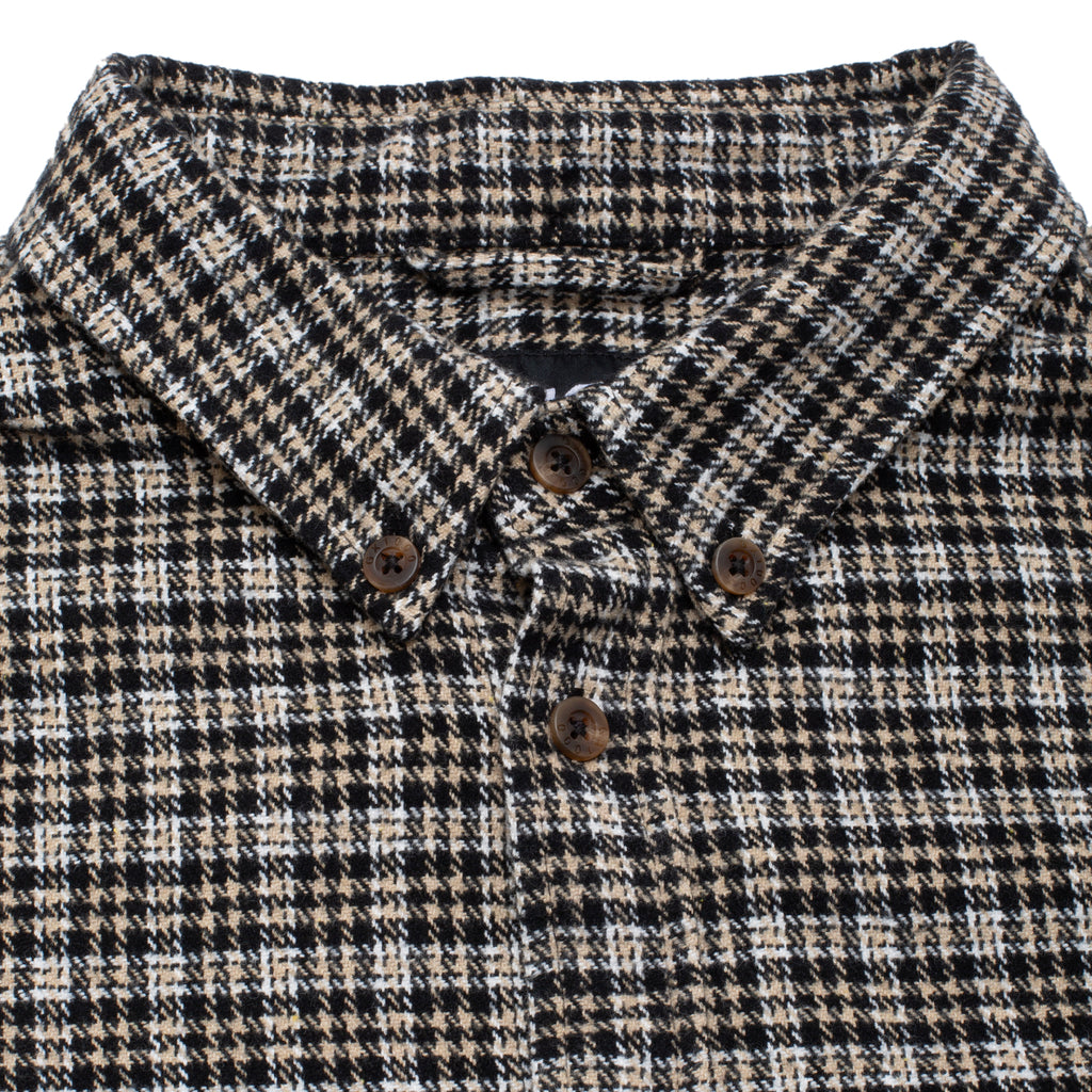 GX1000 - Long Sleeve Button Down "Beige HoundsTooth"