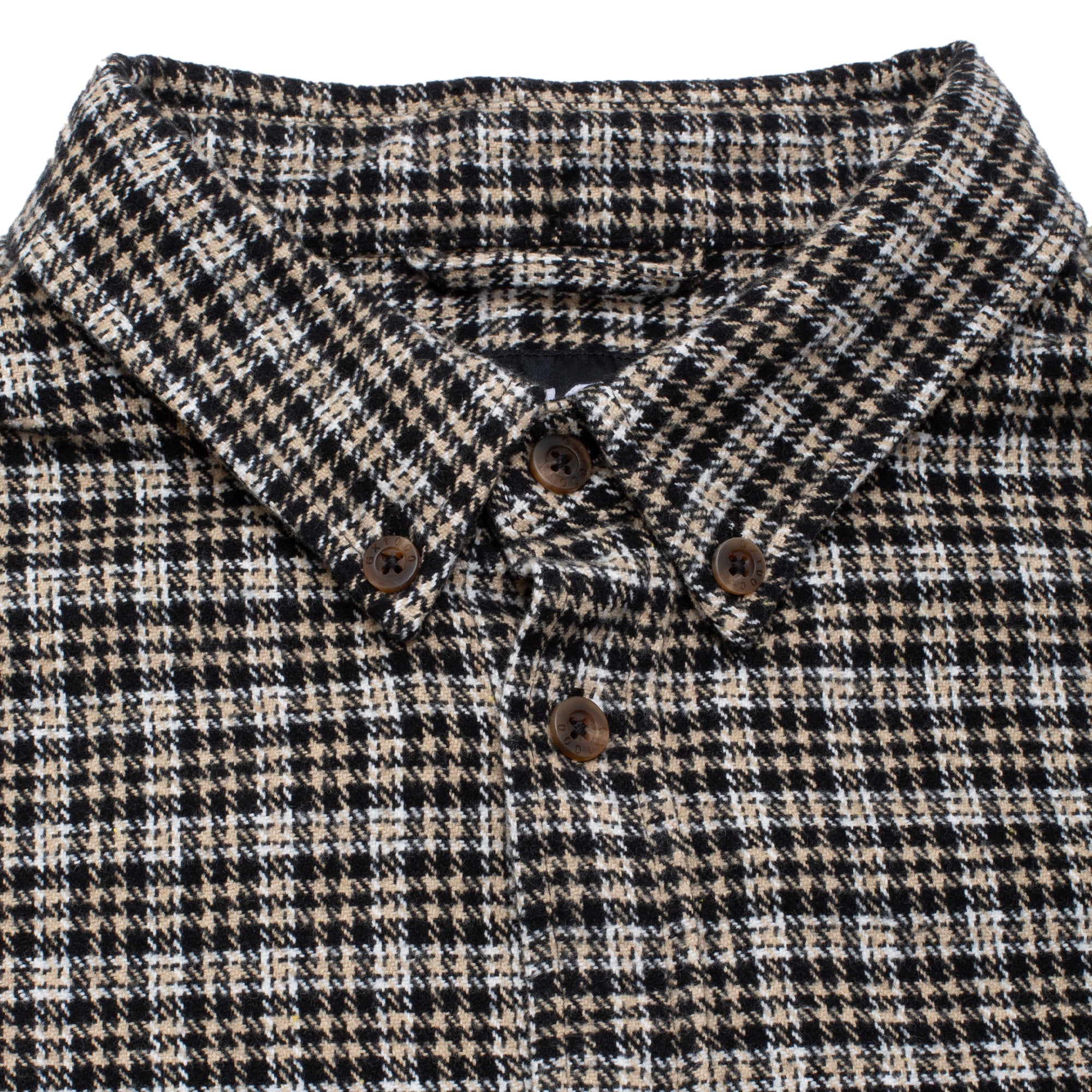 GX1000 - Long Sleeve Button Down "Beige HoundsTooth"