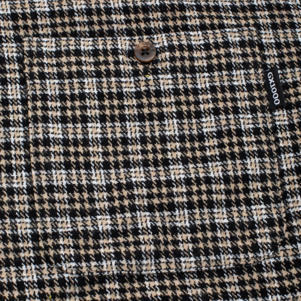 GX1000 - Long Sleeve Button Down "Beige HoundsTooth"