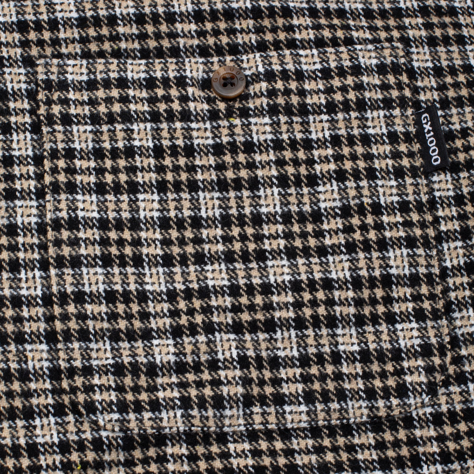 GX1000 - Long Sleeve Button Down "Beige HoundsTooth"