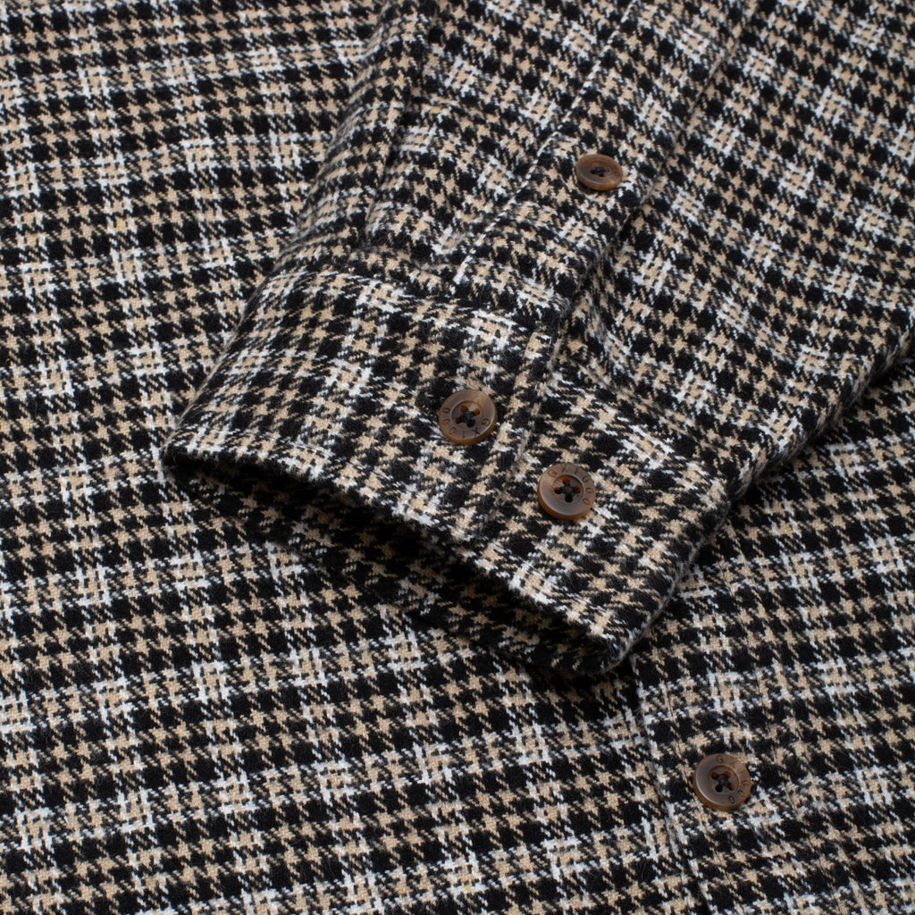 GX1000 - Long Sleeve Button Down "Beige HoundsTooth"