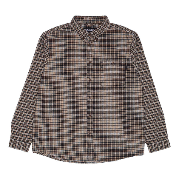 GX1000 - Long Sleeve Button Down "Beige HoundsTooth"