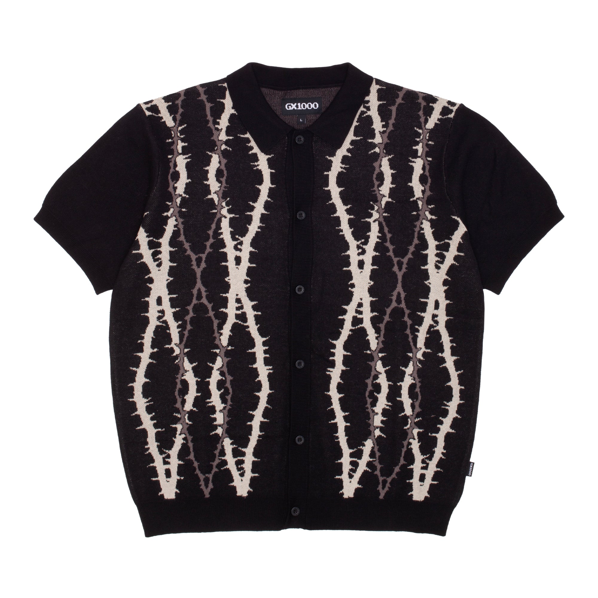 GX1000 - Knitted Polo S/S Button Up "Black"