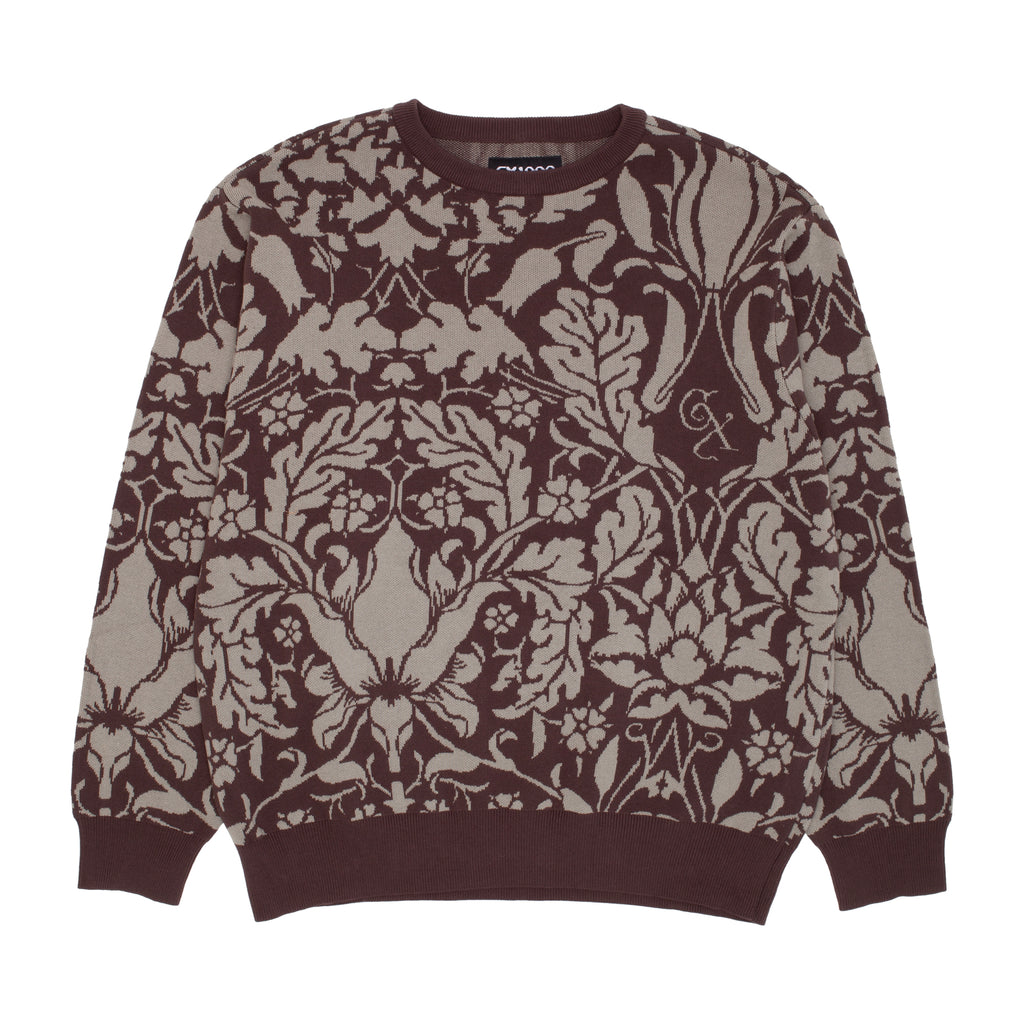 GX1000 - Jacquard Knit Floral Sweater "Brown"