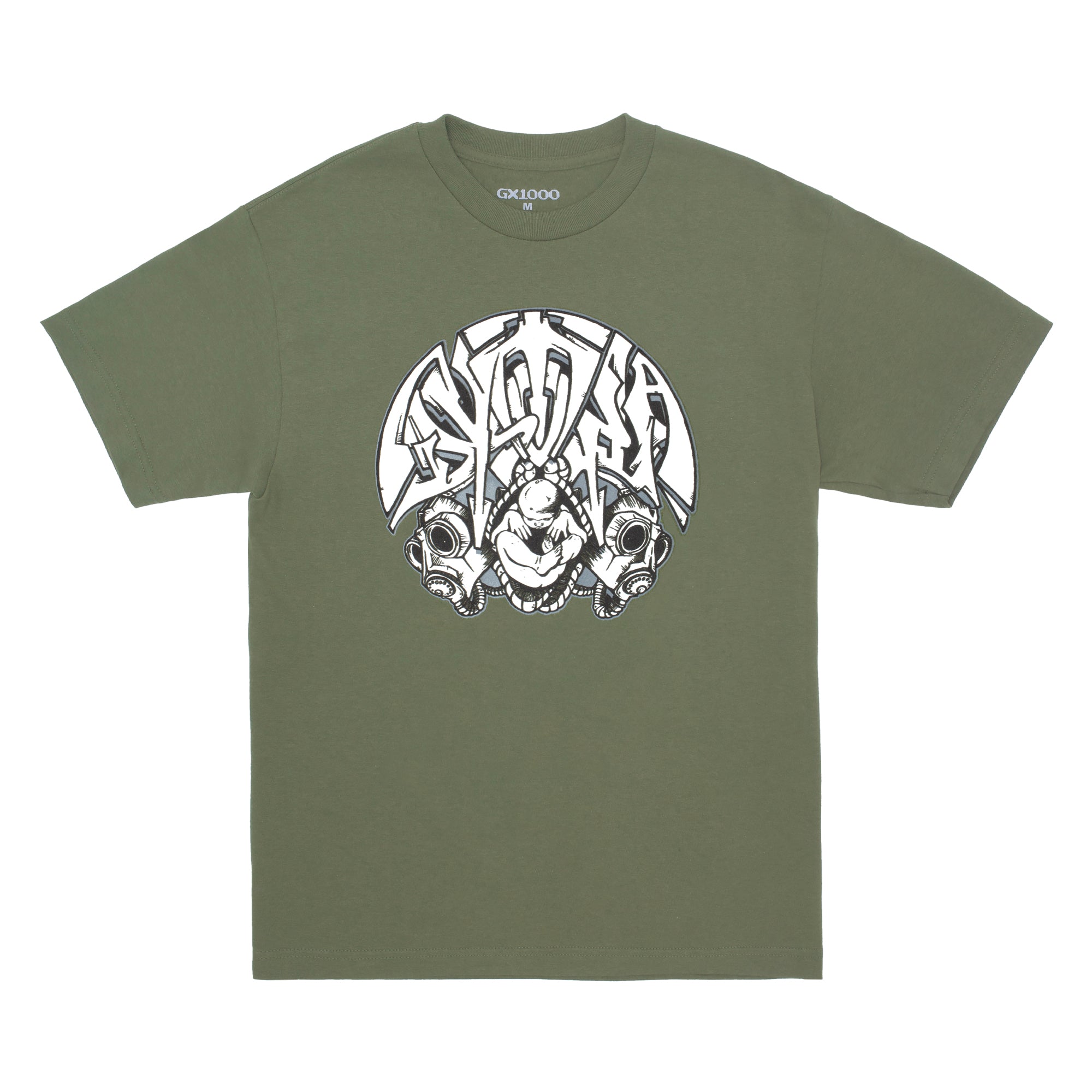 GX1000 - Dystopia Gas Mask Tee "Military Green"