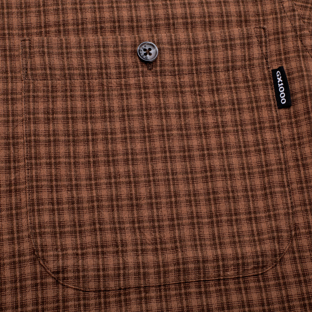 GX1000 - Short Sleeve Button Down "Brown Plaid"