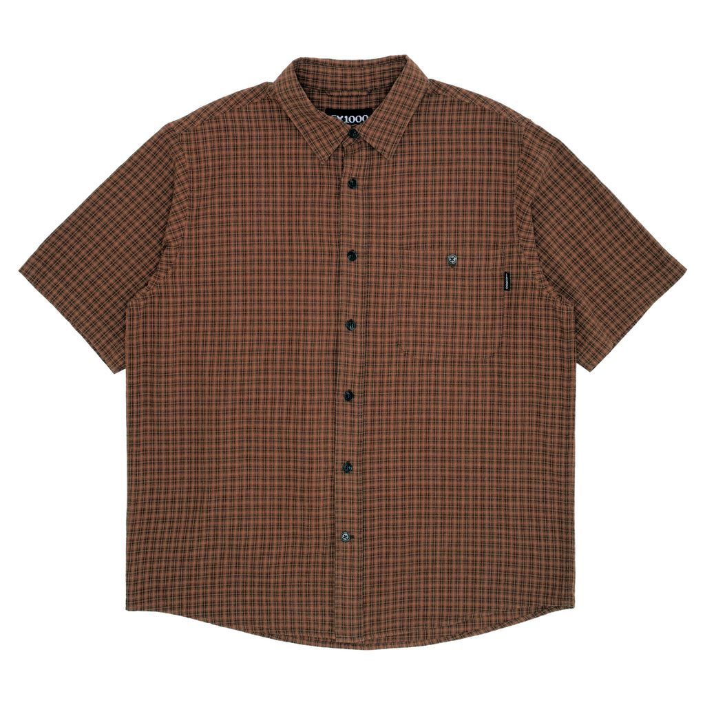 GX1000 - Short Sleeve Button Down "Brown Plaid"