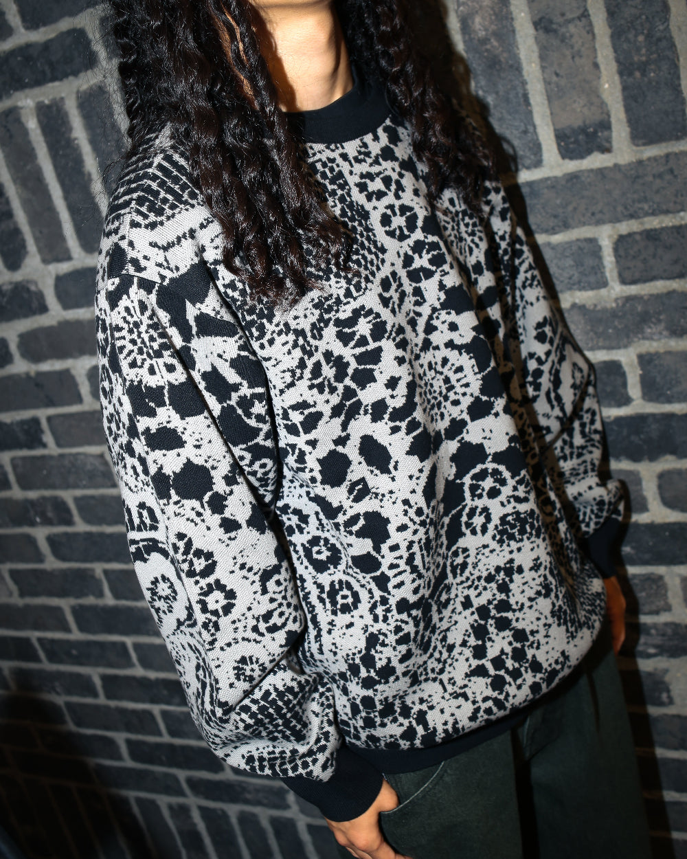 GX1000 - Jacquard Knit Sweater Laced "Gray"