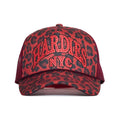 HARDIES HARDWARE - RHINESTONE PRE CURVE TRUCKER HAT "RED/LEOPARD"