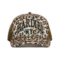 HARDIES HARDWARE - RHINESTONE PRE CURVE TRUCKER HAT "LEOPARD/BLACK"