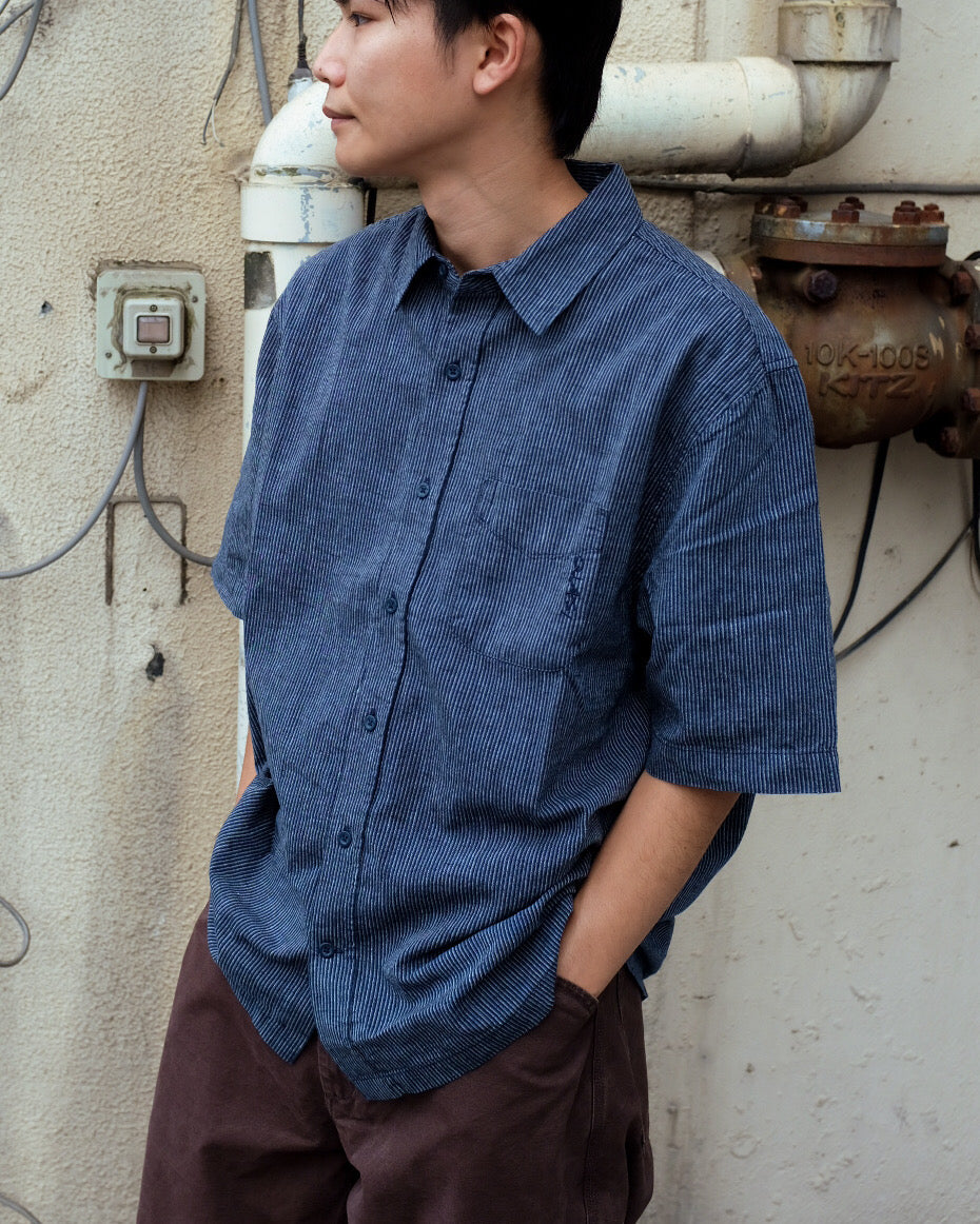 QUASI - Kalvin SS Button Up "Navy"