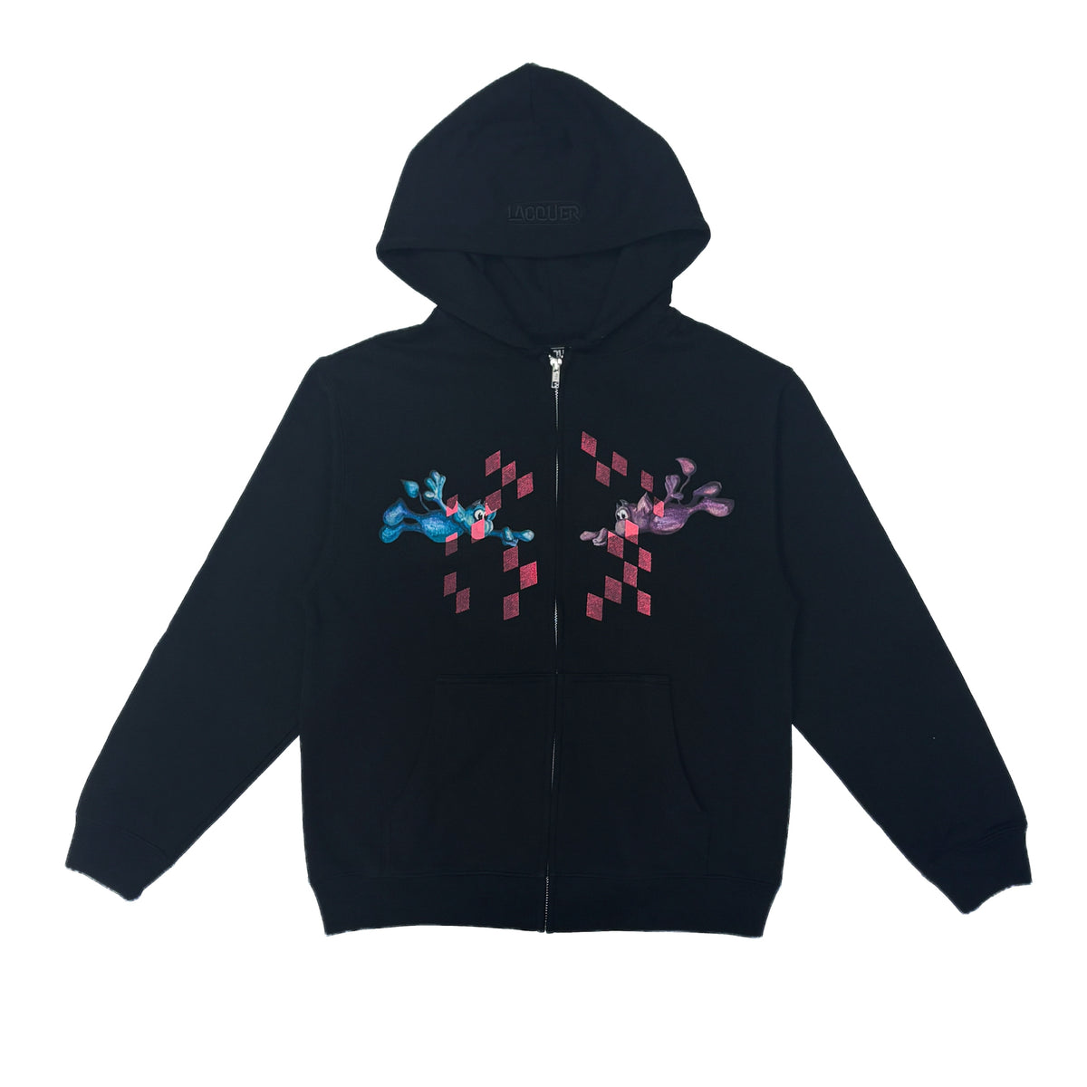 LACQUER x FTR × QIMP - Zip Hoodie "Black"