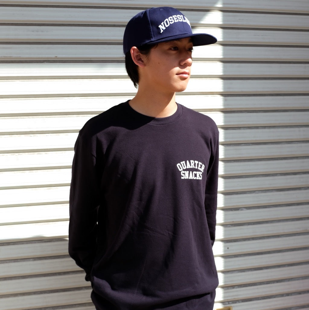 QUARTERSNACKS  - Printed Thermal Longsleeve Tee "Black"