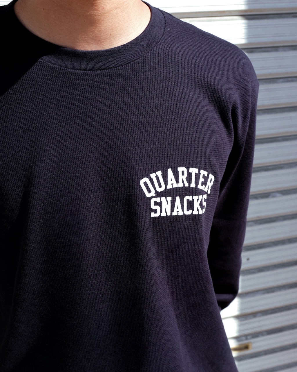 QUARTERSNACKS  - Printed Thermal Longsleeve Tee "Black"