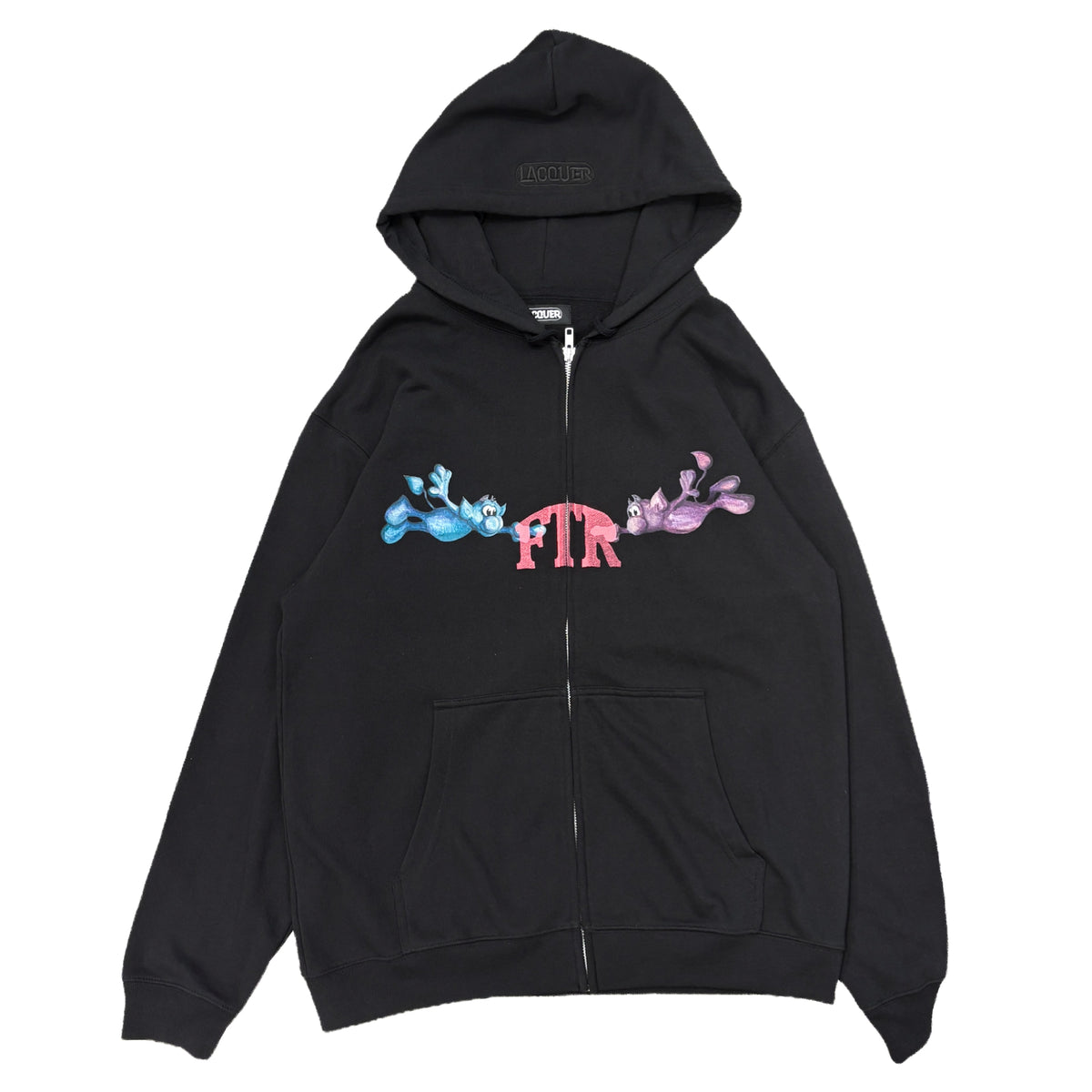 LACQUER x FTR × QIMP - Zip Hoodie "Black"