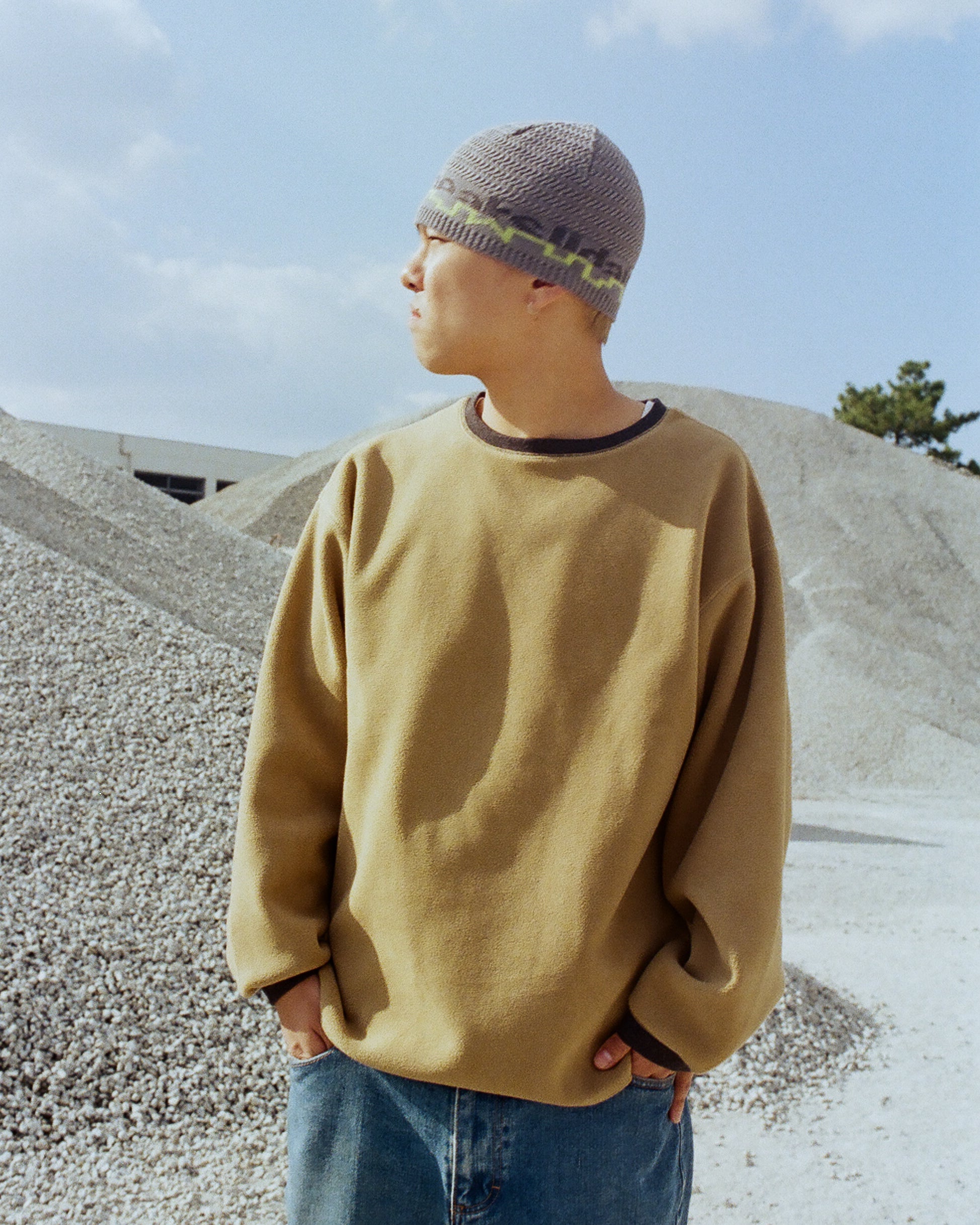 Lidairpeaks - DF Crew neck "Musterd/Grey"