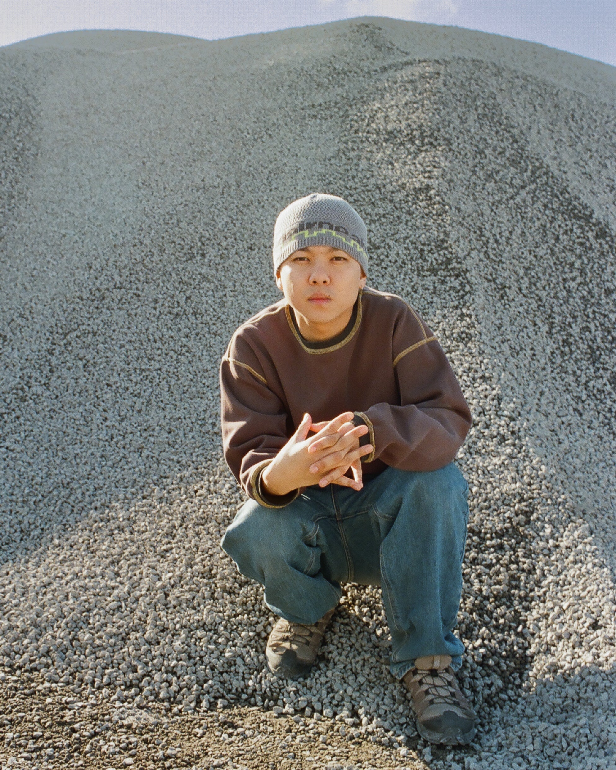 Lidairpeaks - DF Crew neck "Musterd/Grey"