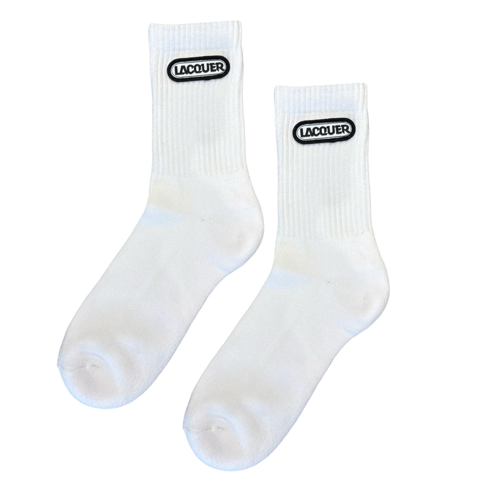 LACQUER - LOGO PATCH SOCKS "White"