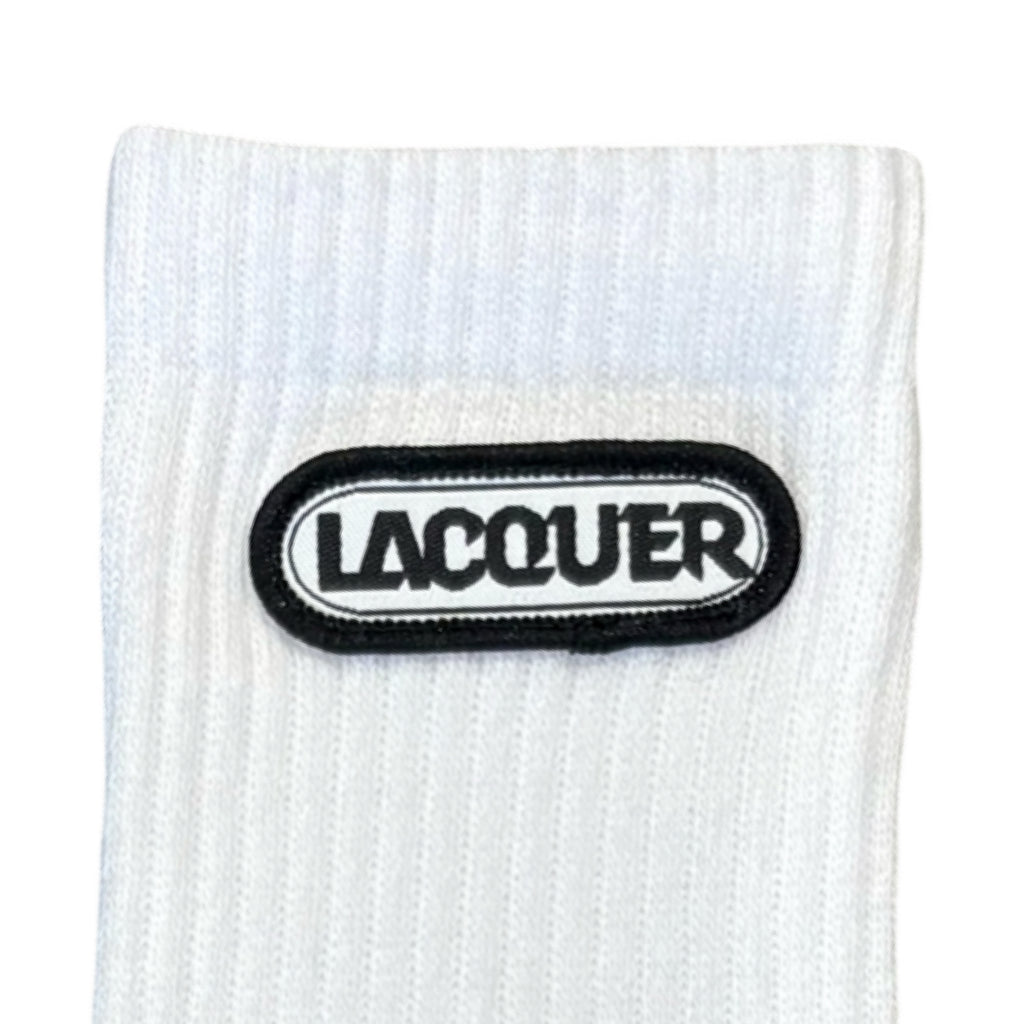 LACQUER - LOGO PATCH SOCKS "White"