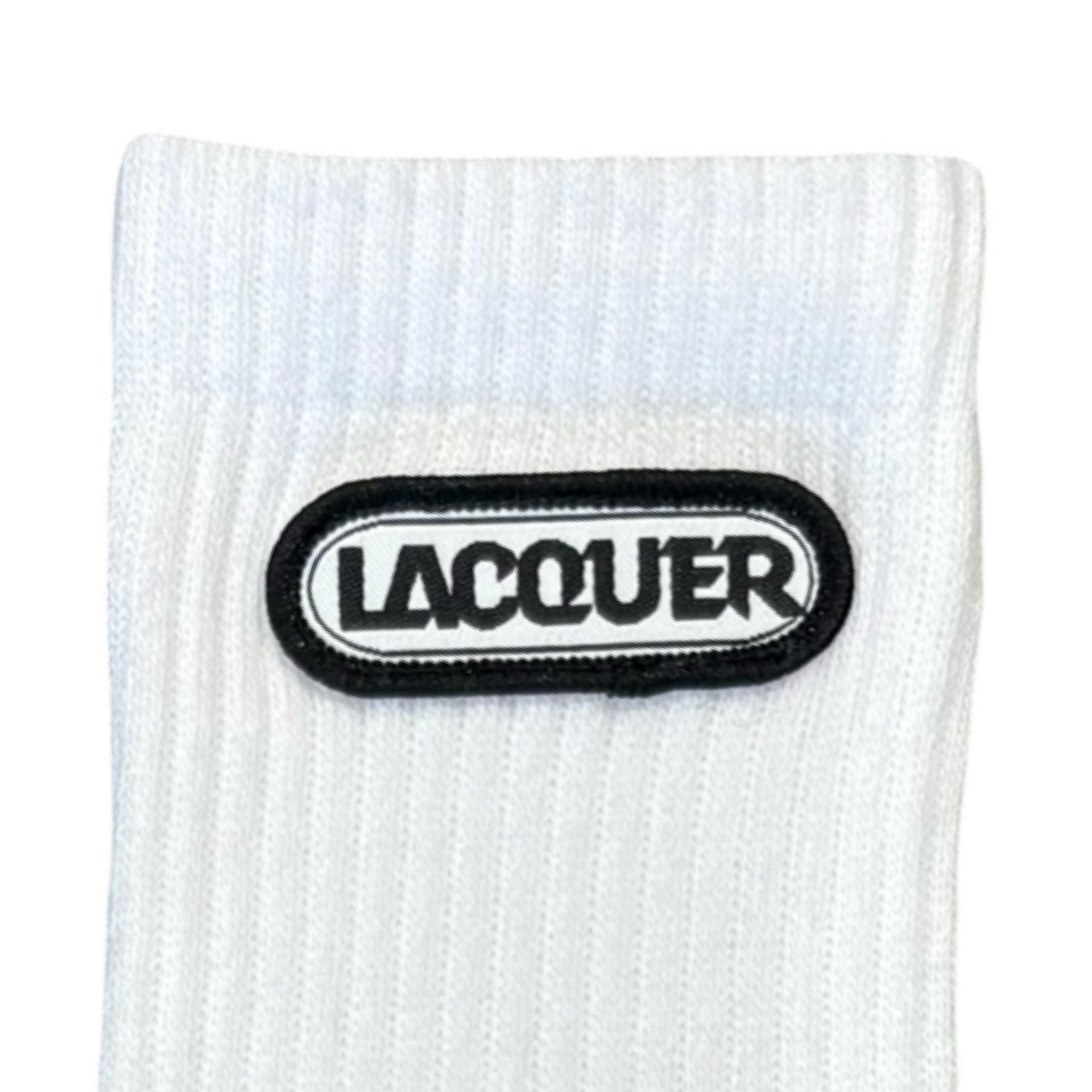 LACQUER - LOGO PATCH SOCKS "White"