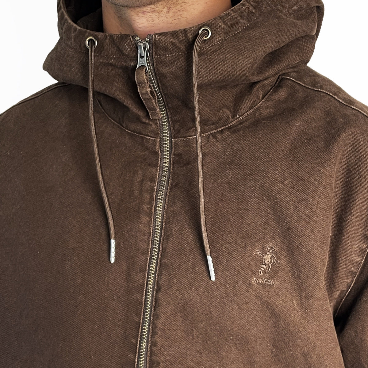 DANCER - Hooded Work Jacket  "Brown Enzyme Wash"