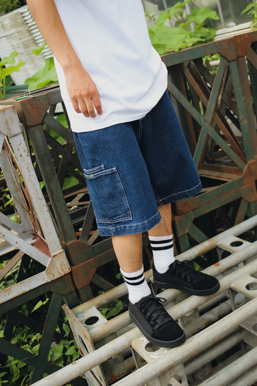 MAGENTA SKATEBOARDS - OG DENIM POCKET LONG SHORTS "BLUE DENIM"