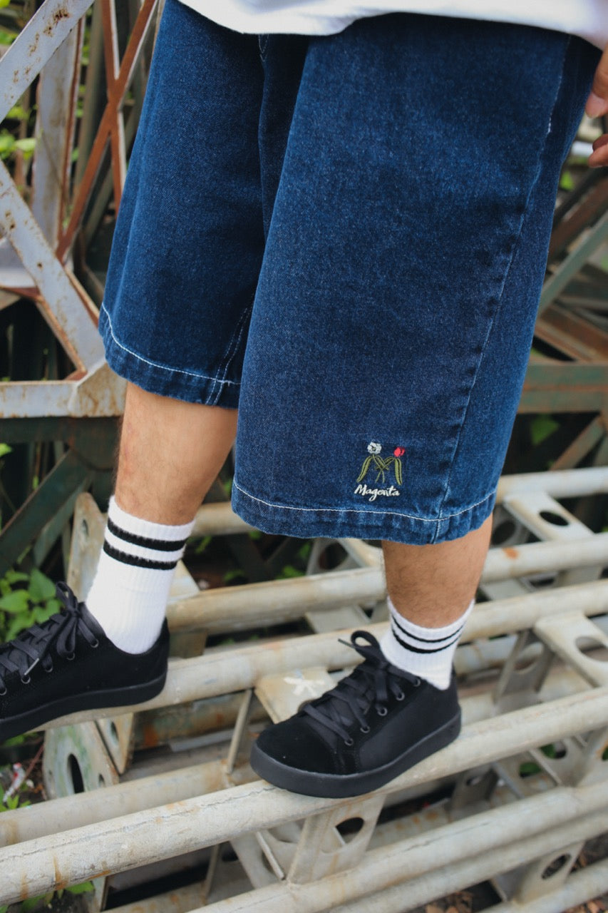 MAGENTA SKATEBOARDS - OG DENIM POCKET LONG SHORTS "BLUE DENIM"