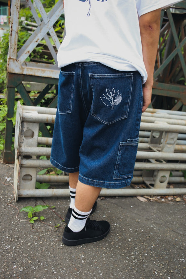 MAGENTA SKATEBOARDS - OG DENIM POCKET LONG SHORTS "BLUE DENIM"