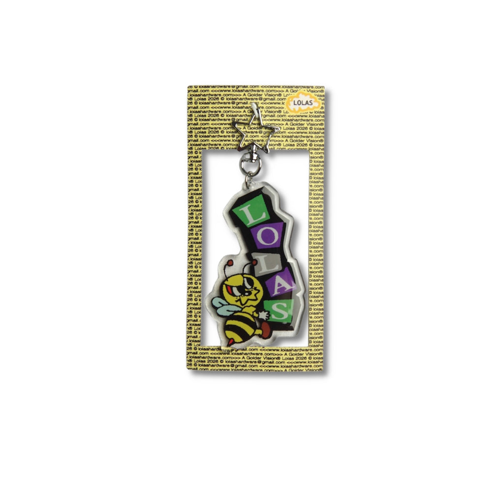 LOLA'S HARDWARE - BEE STAR RESIN KEYCHAIN"Yellow/Green/Purple"