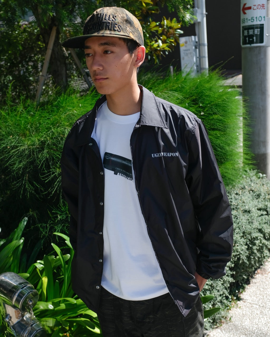 UGLY WEAPON - LOGO "HANSHA" COARCH JACKET "BLACK"