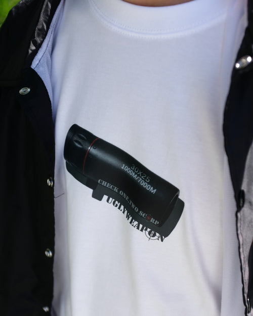 UGLY WEAPON - CHECK ONE TWO TEE "WHITE"
