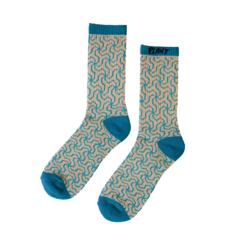 PLANT - "Hemp Leaf" Socks "Brown/Emerald"