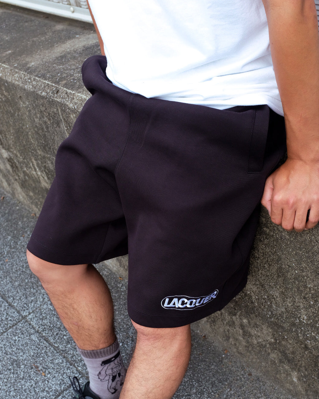 LACQUER - Embroidery Sweat Short "Black"