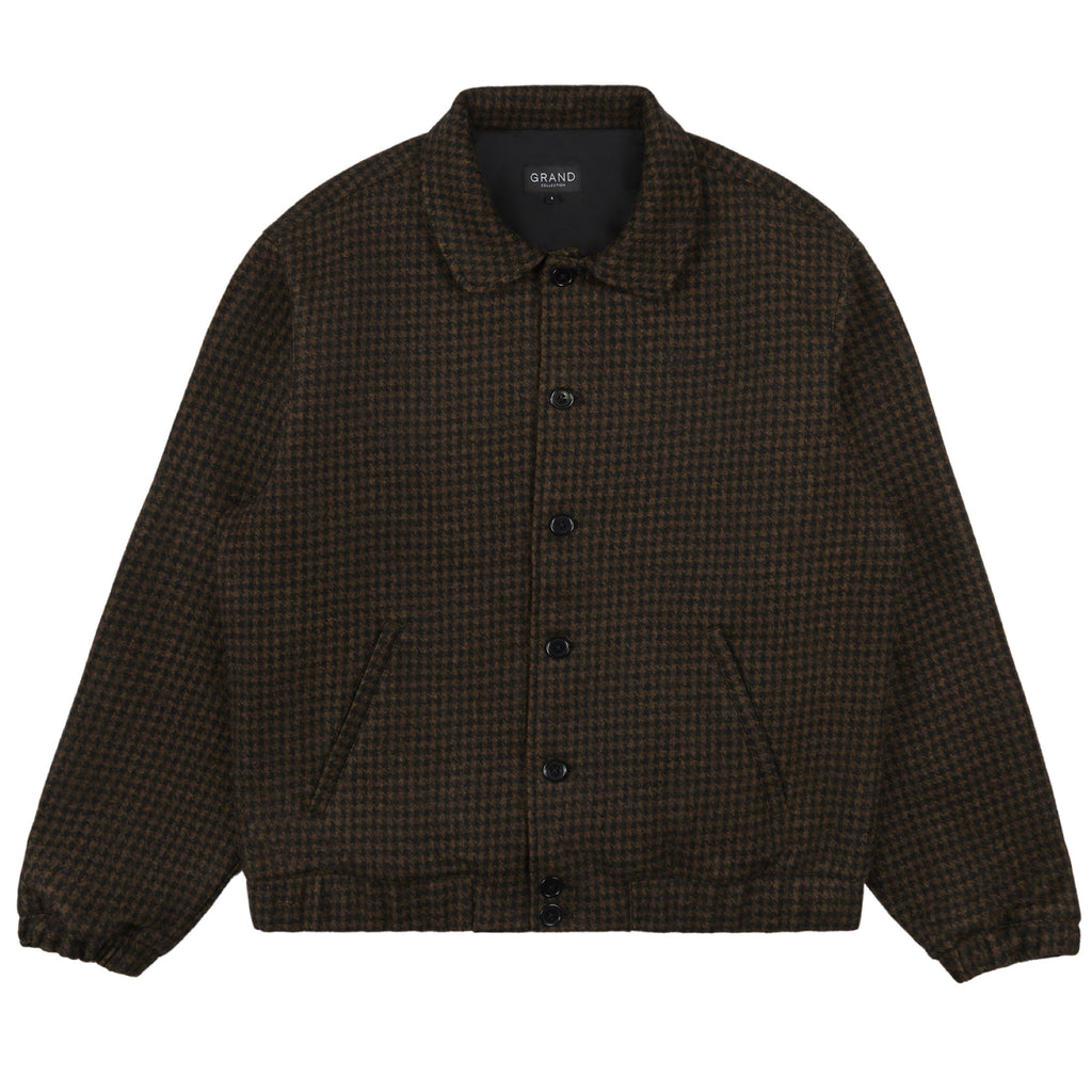 GRAND COLLECTION - Houndstooth Wool Jacket "Brown / Black"