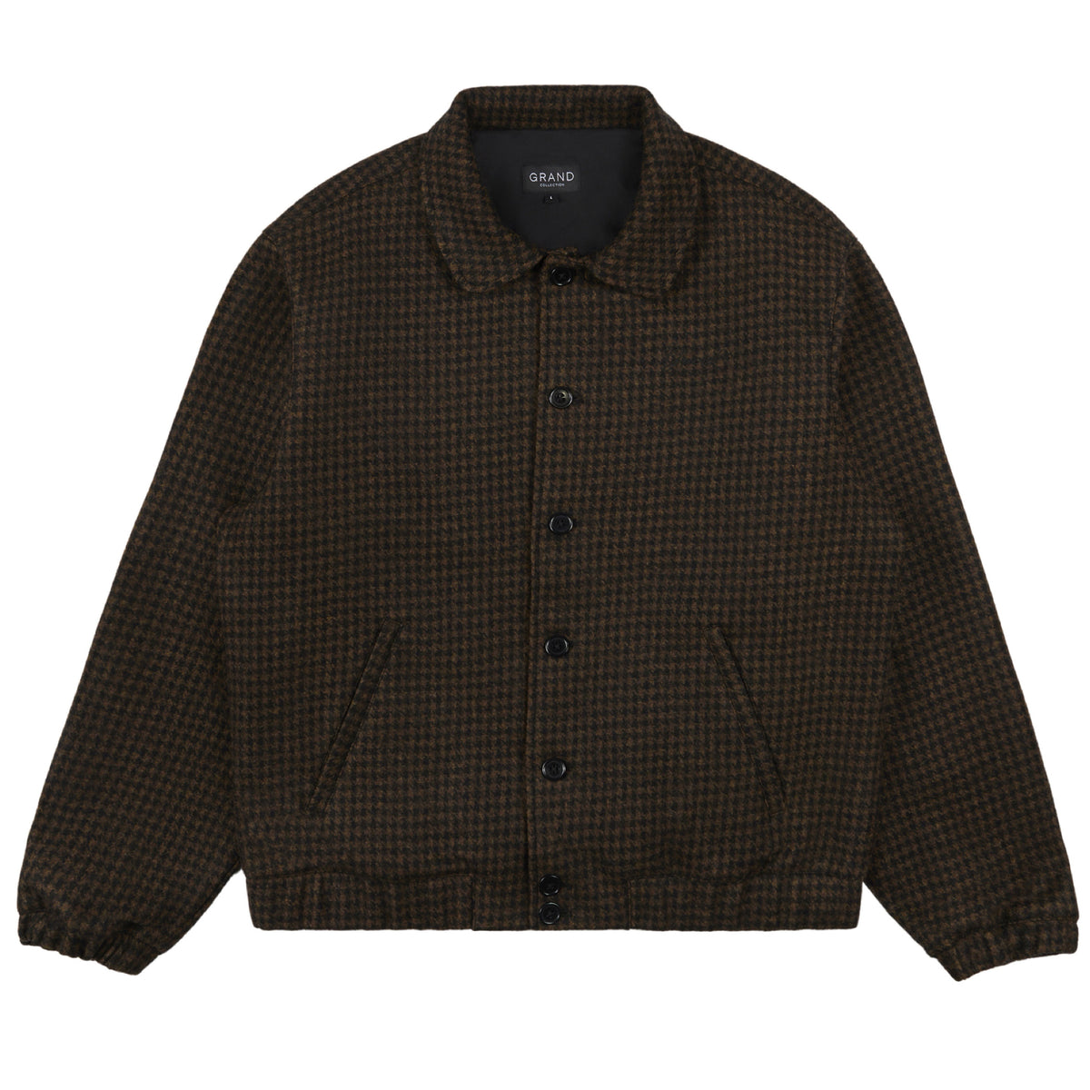 GRAND COLLECTION - Houndstooth Wool Jacket "Brown / Black"