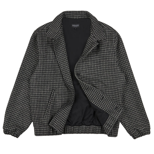 GRAND COLLECTION - Houndstooth Wool Jacket "Black / Grey"