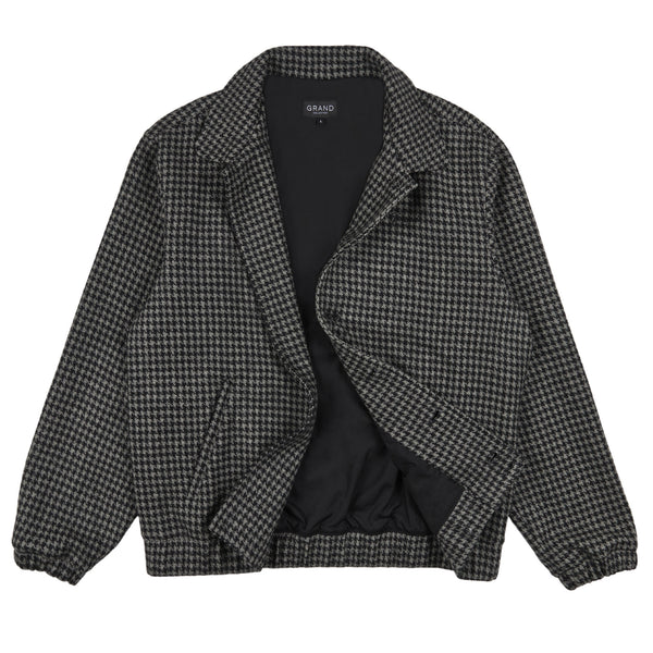 GRAND COLLECTION - Houndstooth Wool Jacket "Black / Grey"