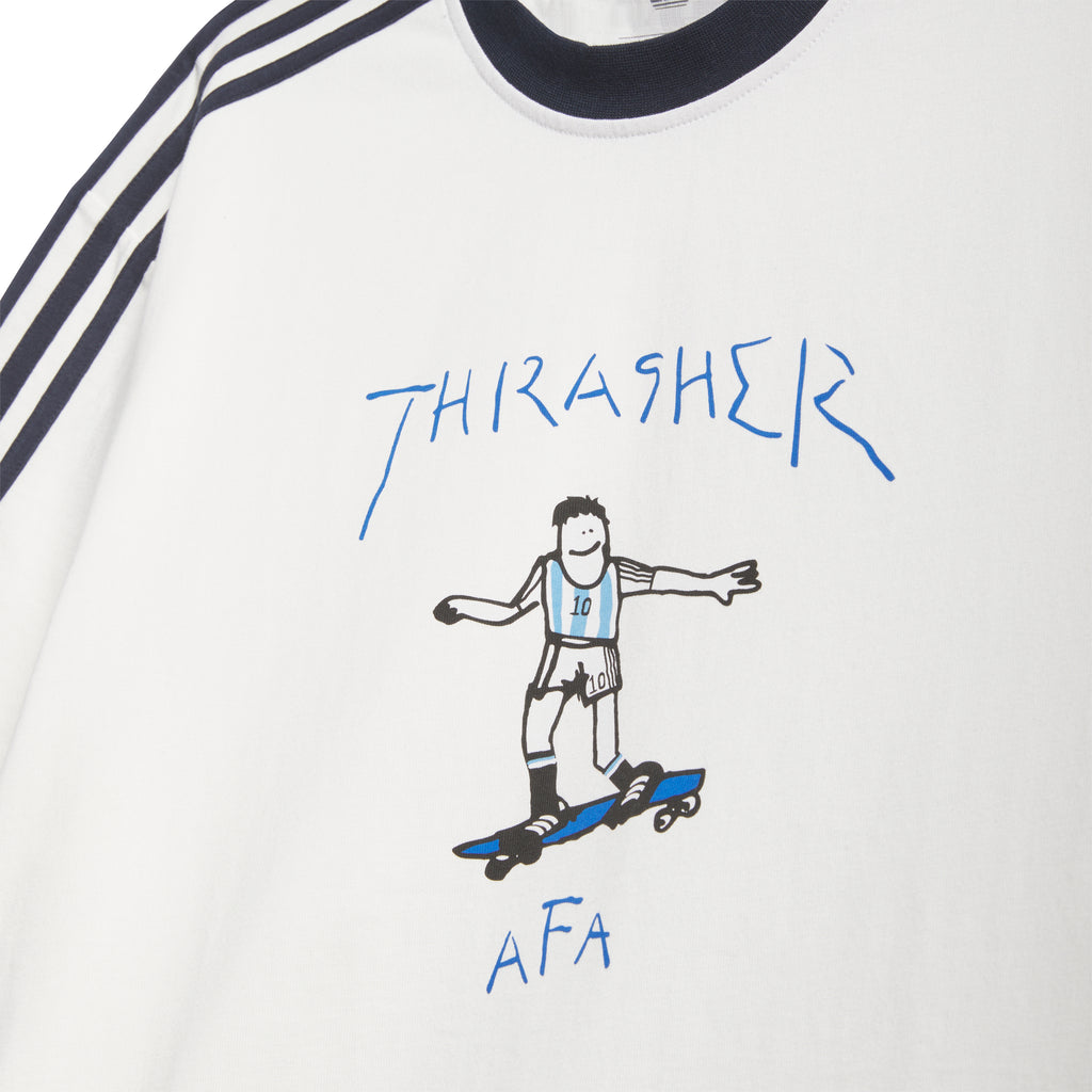 ADIDAS SKATEBOARDING - THRASHER x AFA RINGER TEE "White"