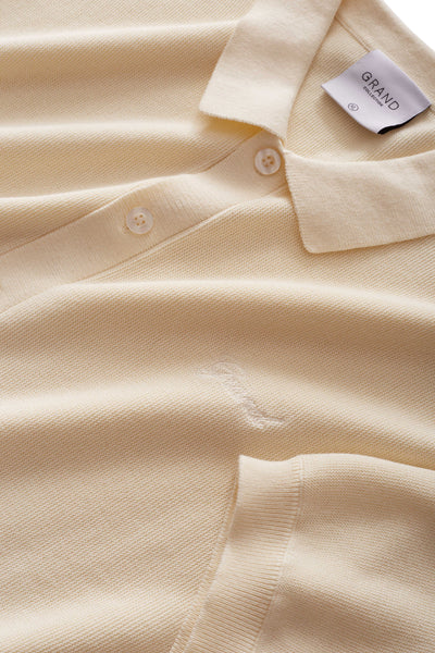 GRAND COLLECTION - Knit Button Up Shirt "Cream"