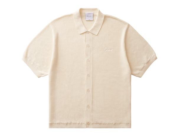 GRAND COLLECTION - Knit Button Up Shirt "Cream"