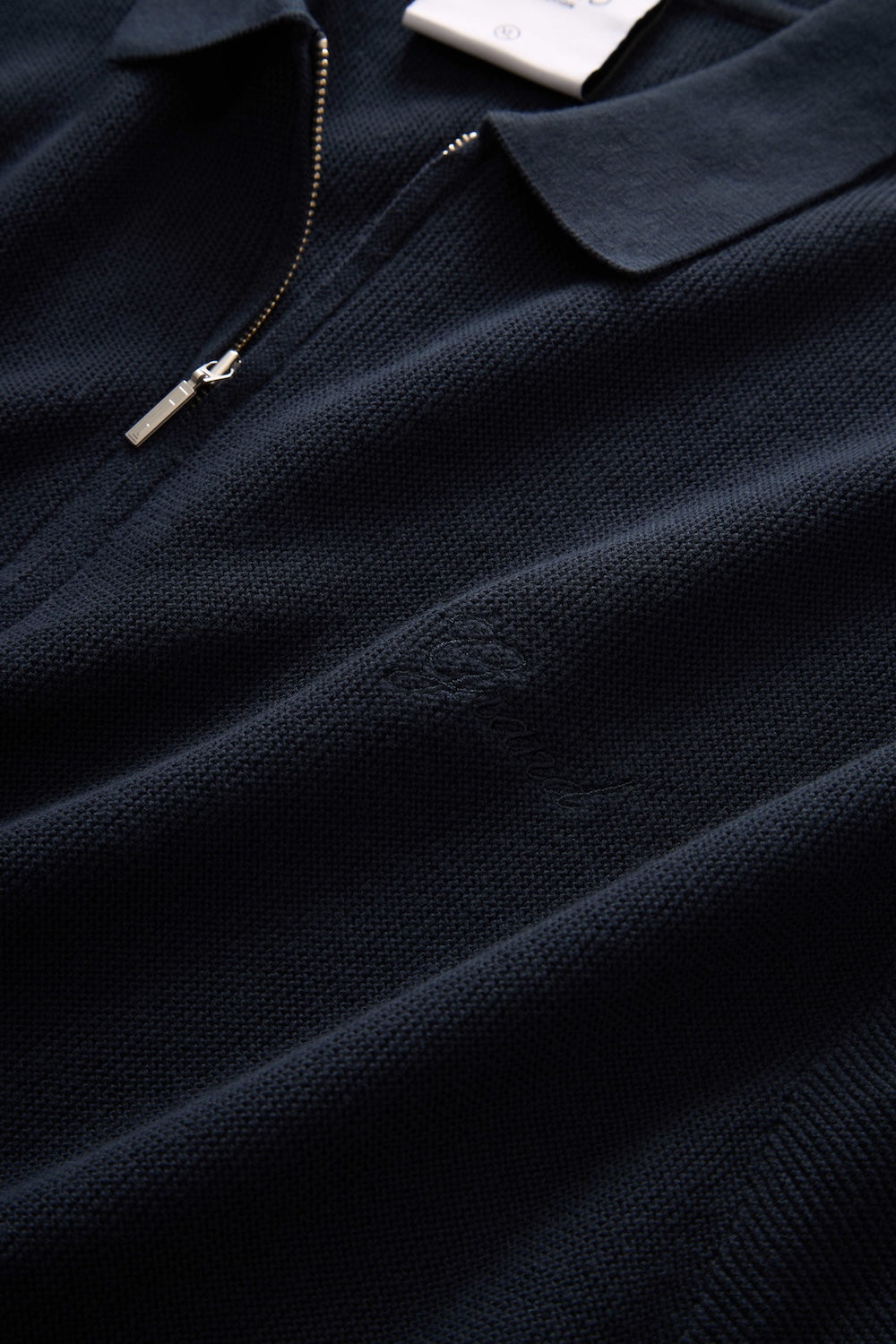 GRAND COLLECTION - Knit Quarter Zip Sweater "Navy"