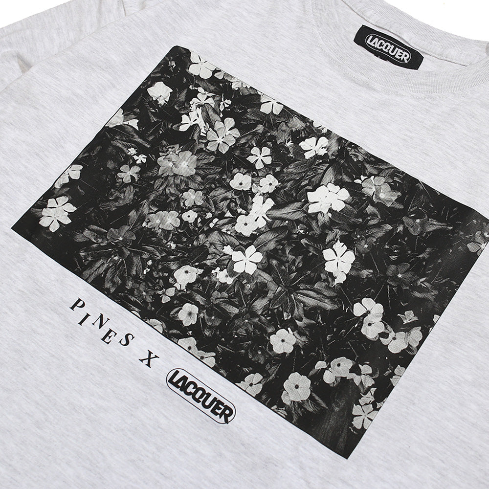 LACQUER x PINES - White Flower L/S Tee "Ash"