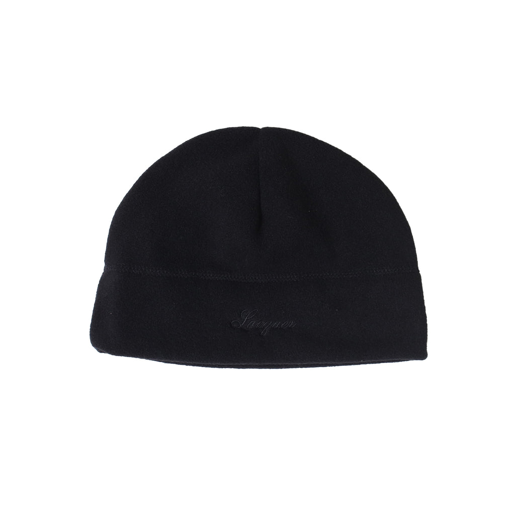 LACQUER - Script Logo Fleece Beanie "Black/Black"