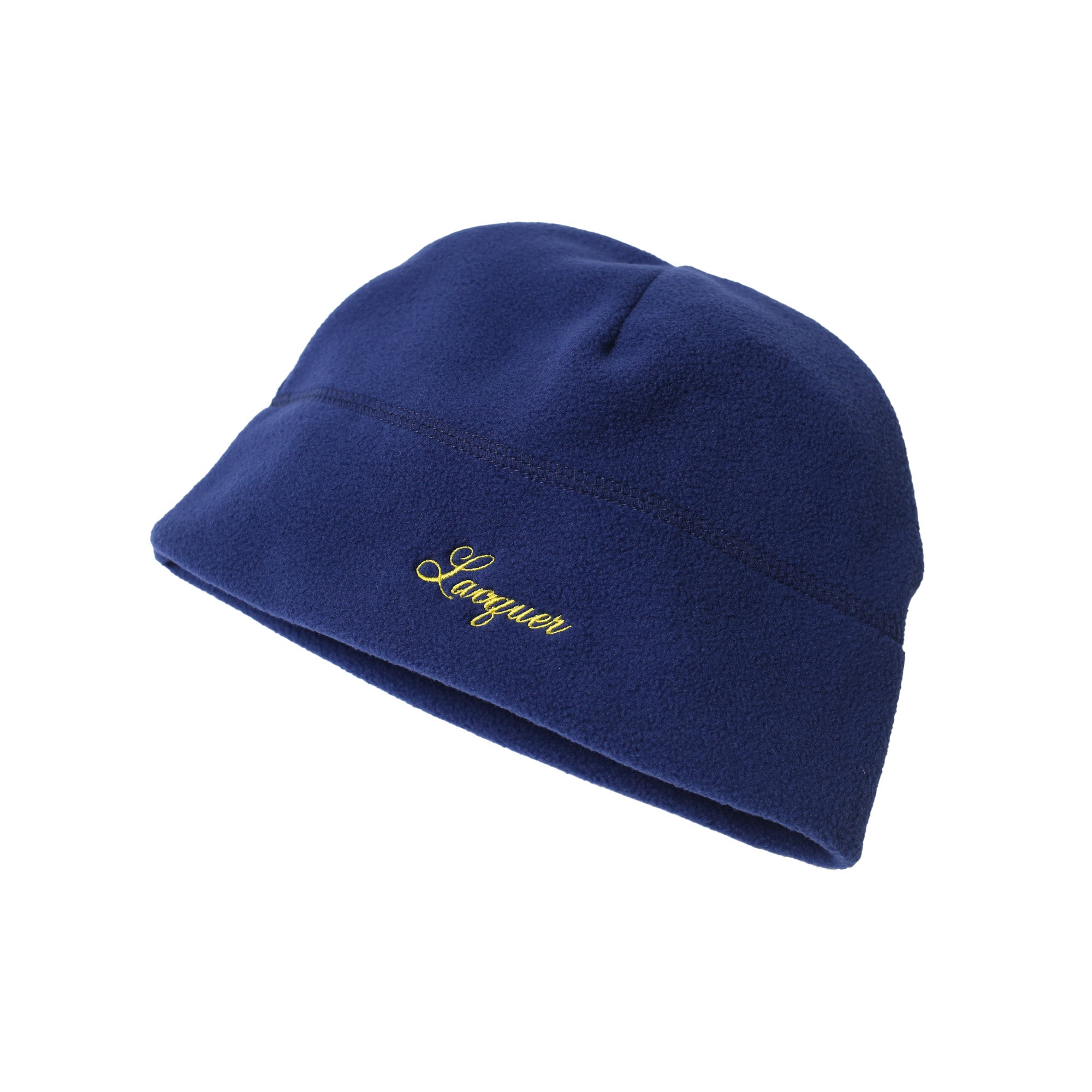LACQUER - Script Logo Fleece Beanie "Blue/Yellow"